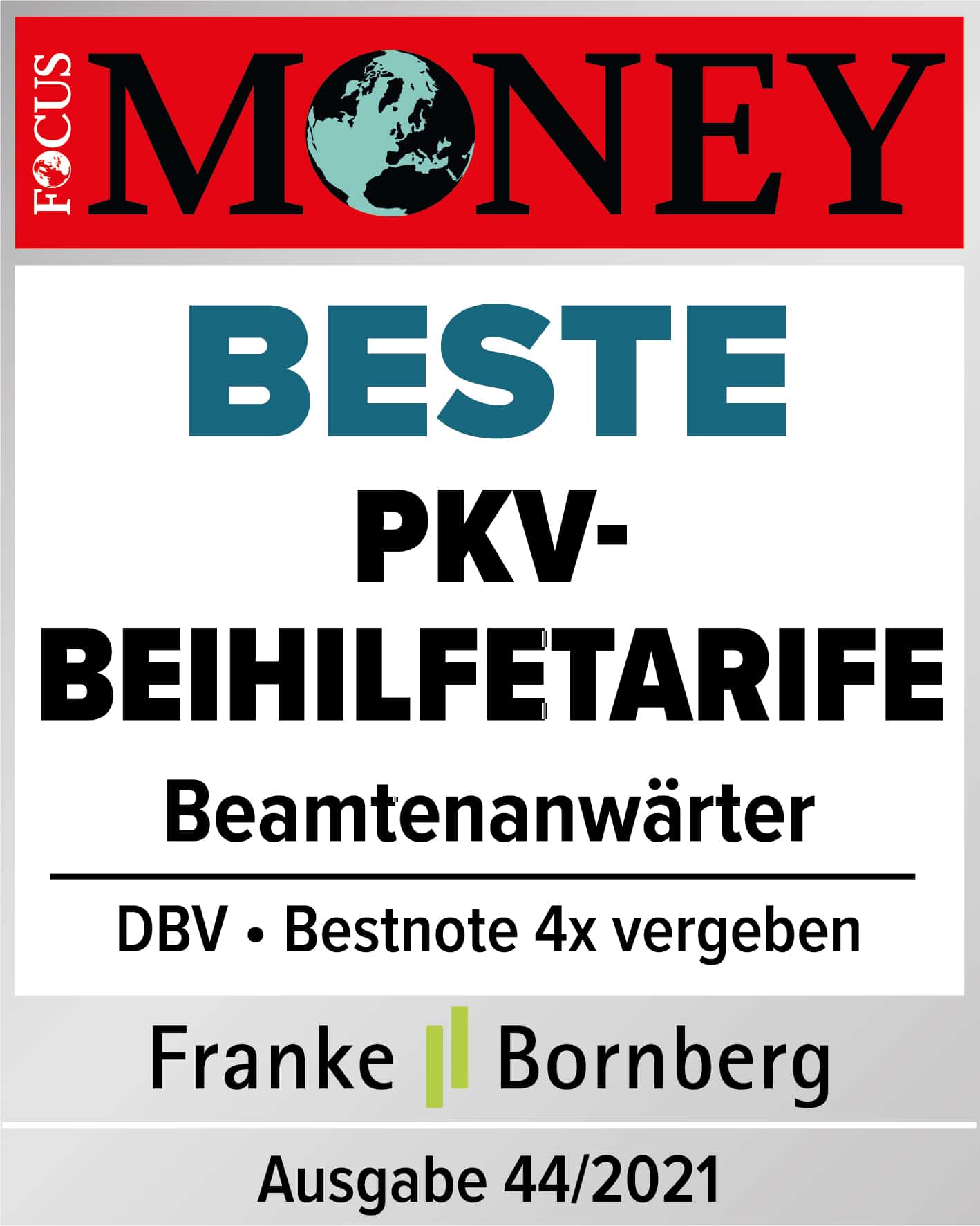 Focus Money DBV Krankenversicherung 2021